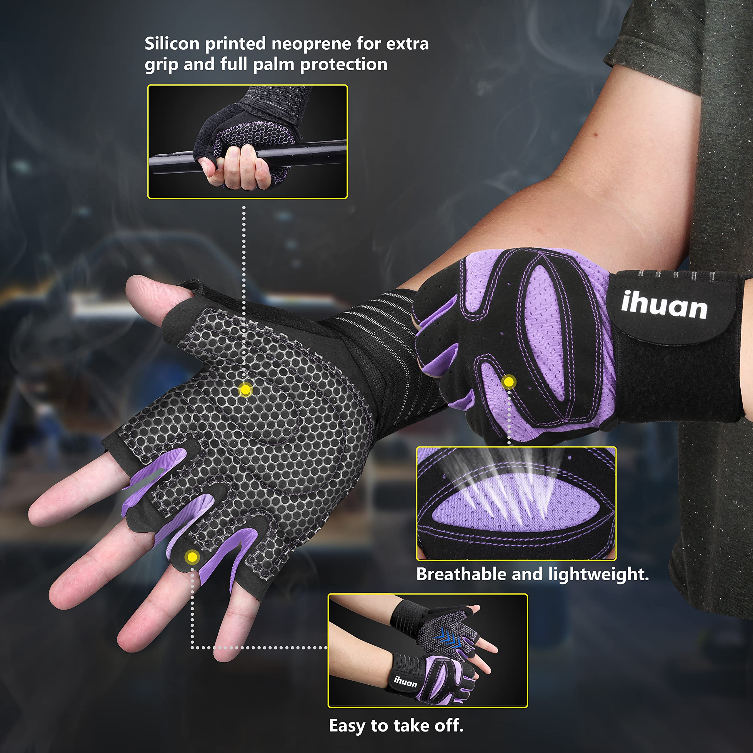 Weight Lifting Gloves with Wrist Wrap Support – Gym Gloves for Men & Women