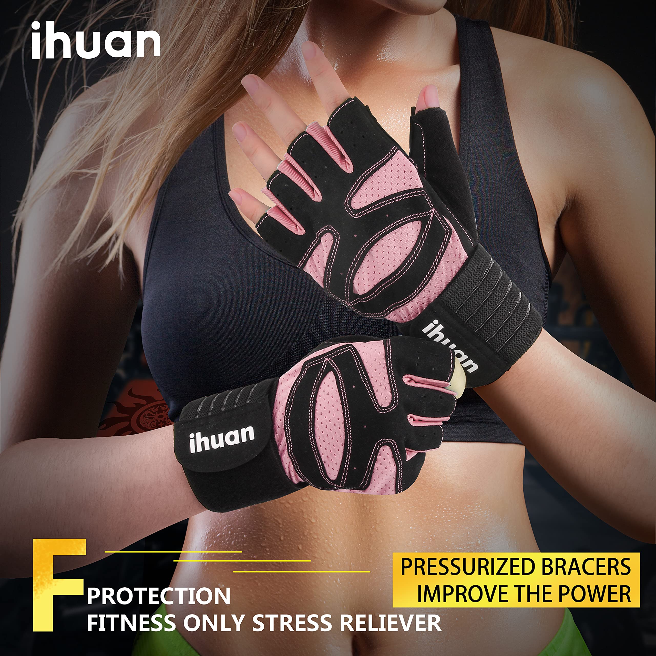 Weight Lifting Gloves with Wrist Wrap Support – Gym Gloves for Men & Women