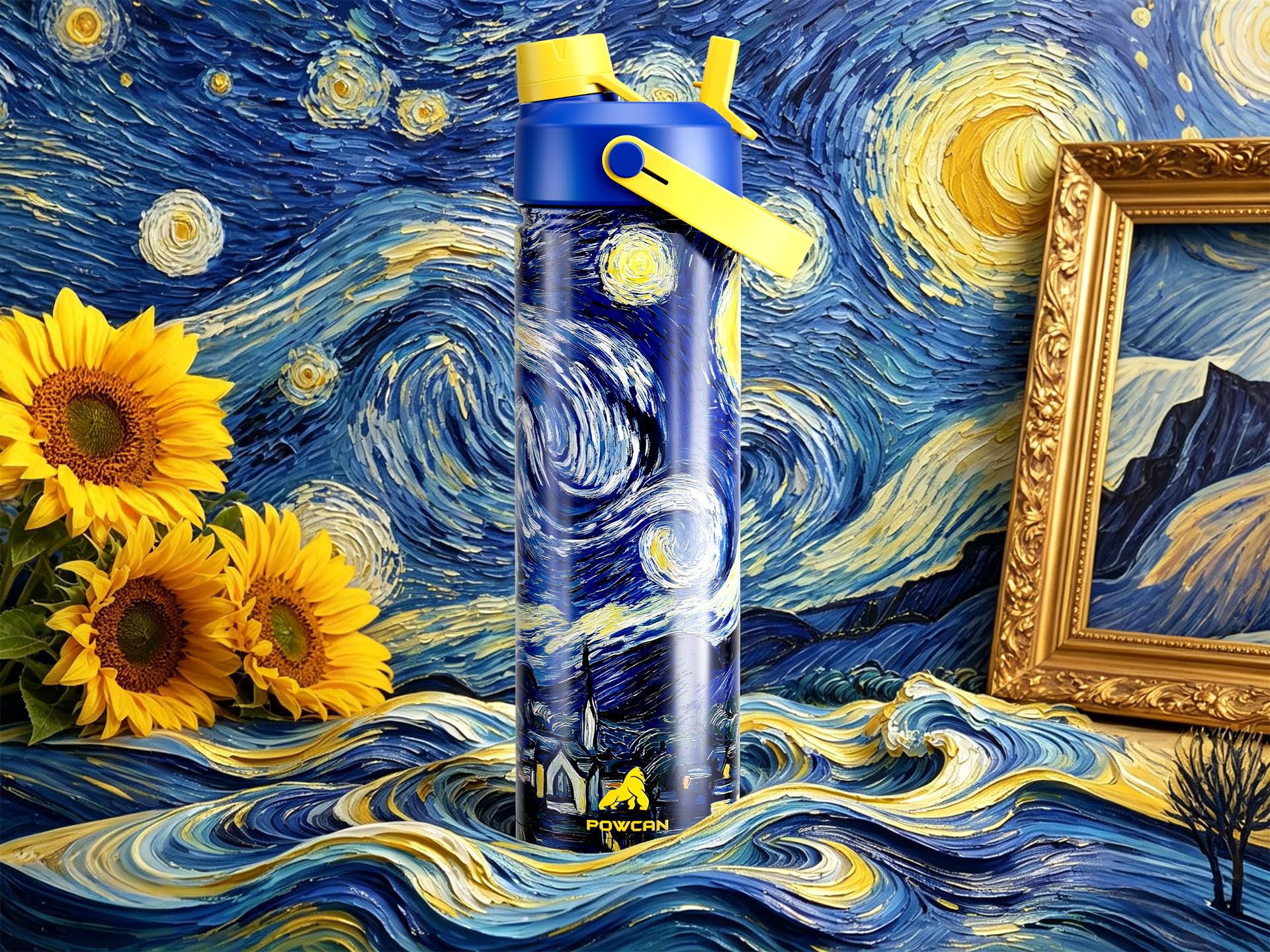 40 oz Insulated Water Bottle – 2-in-1 Straw & Spout Lid, Keeps Cold 24 Hours