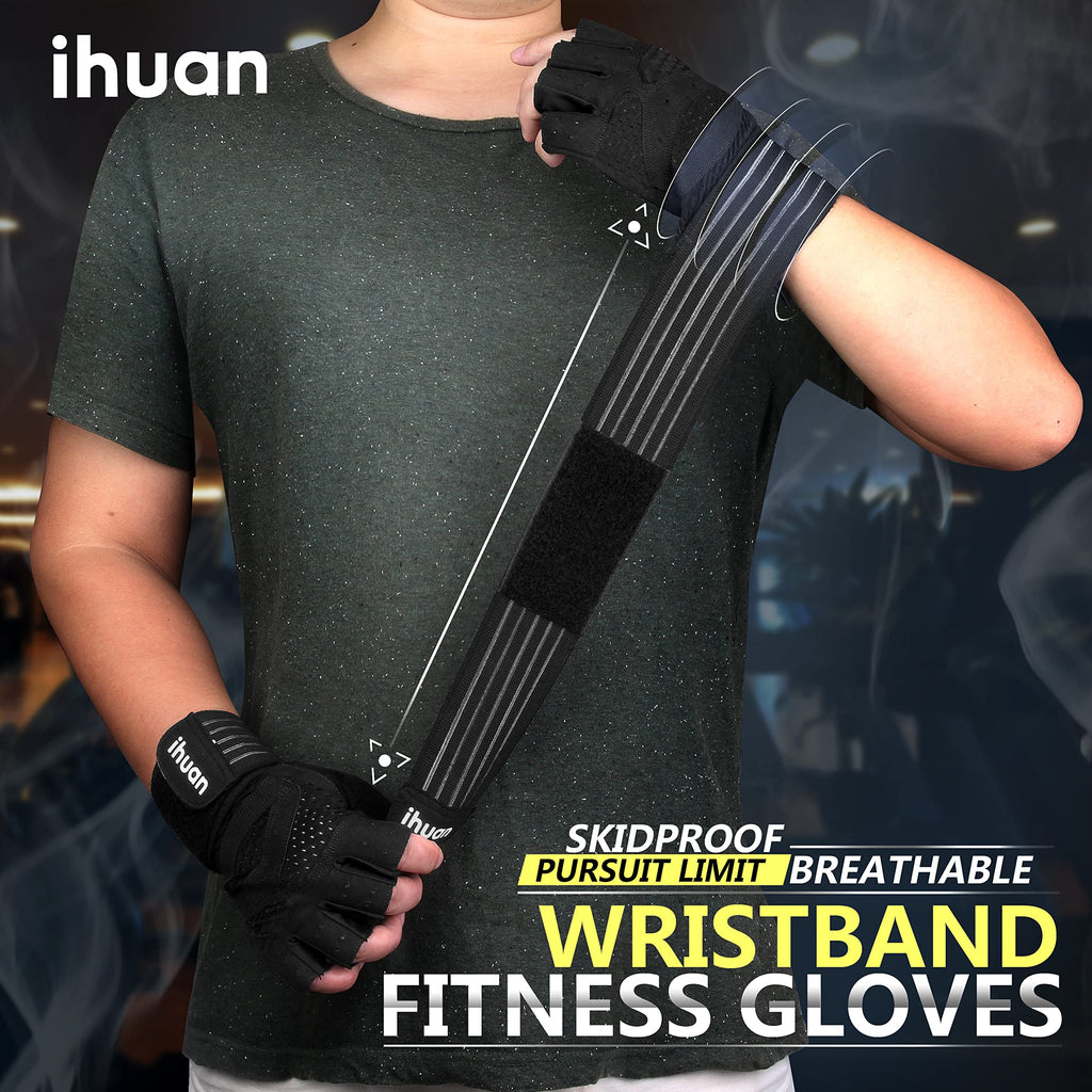 Weight Lifting Gloves with Wrist Wrap Support – Gym Gloves for Men & Women