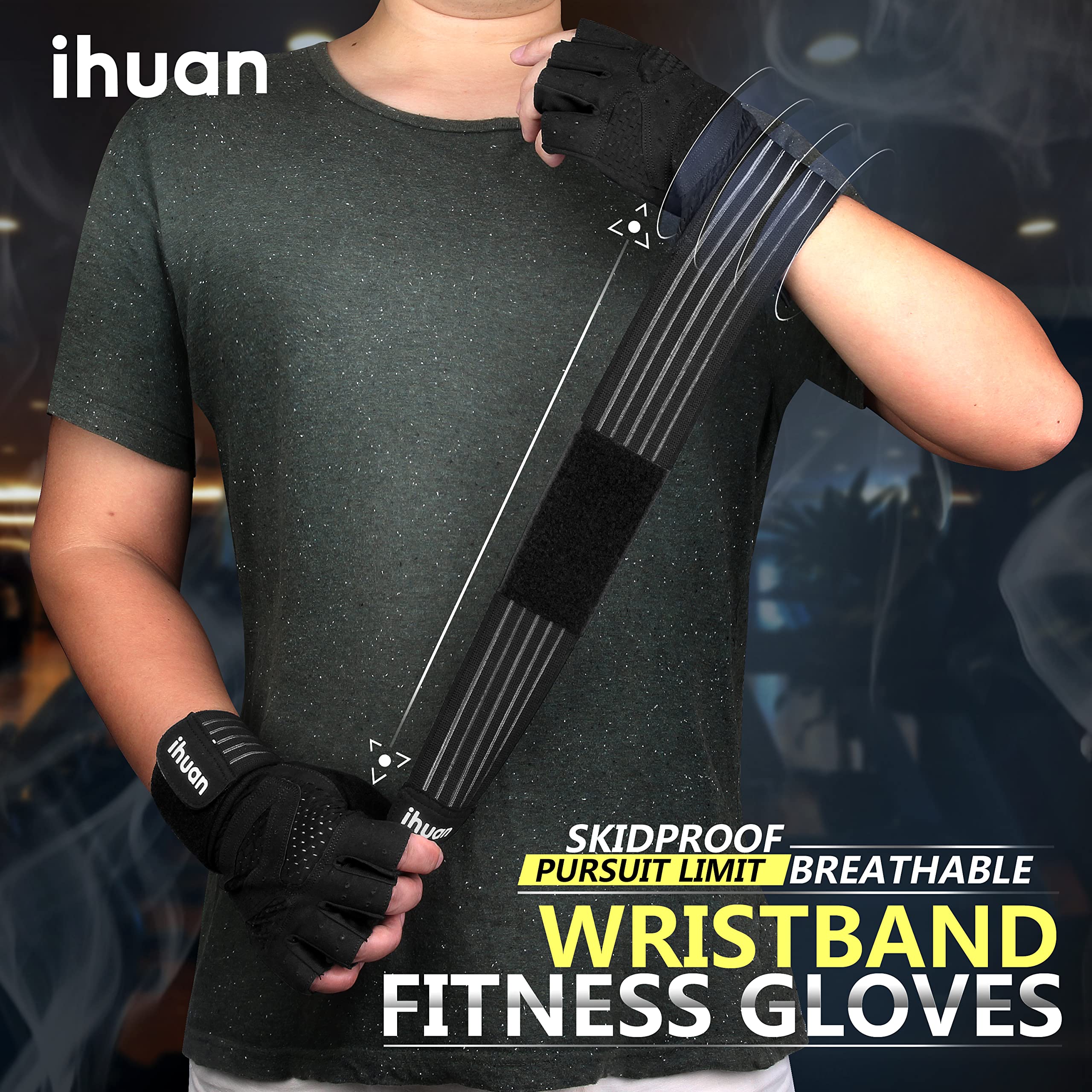 Weight Lifting Gloves with Wrist Wrap Support – Gym Gloves for Men & Women