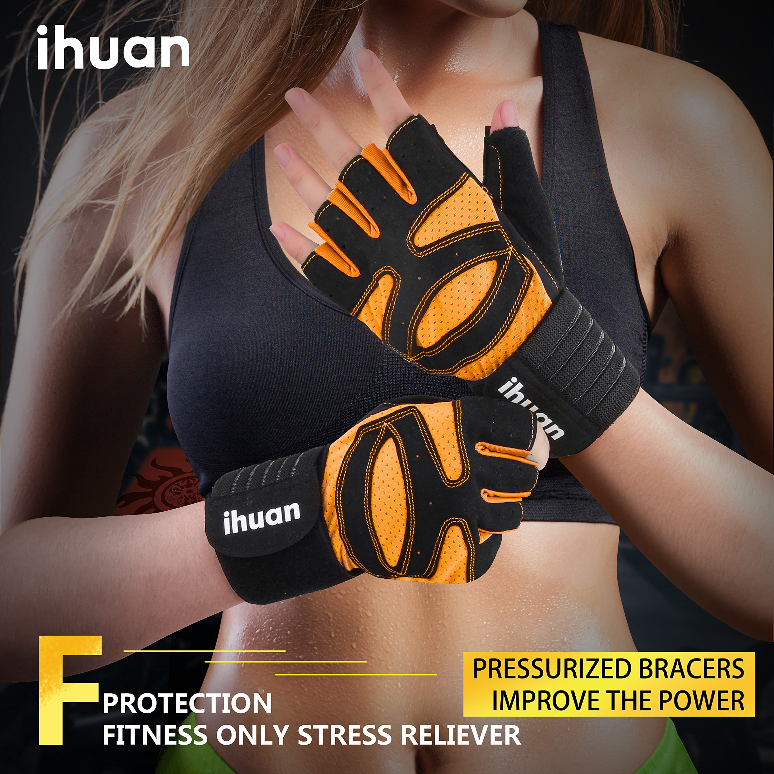 Weight Lifting Gloves with Wrist Wrap Support – Gym Gloves for Men & Women