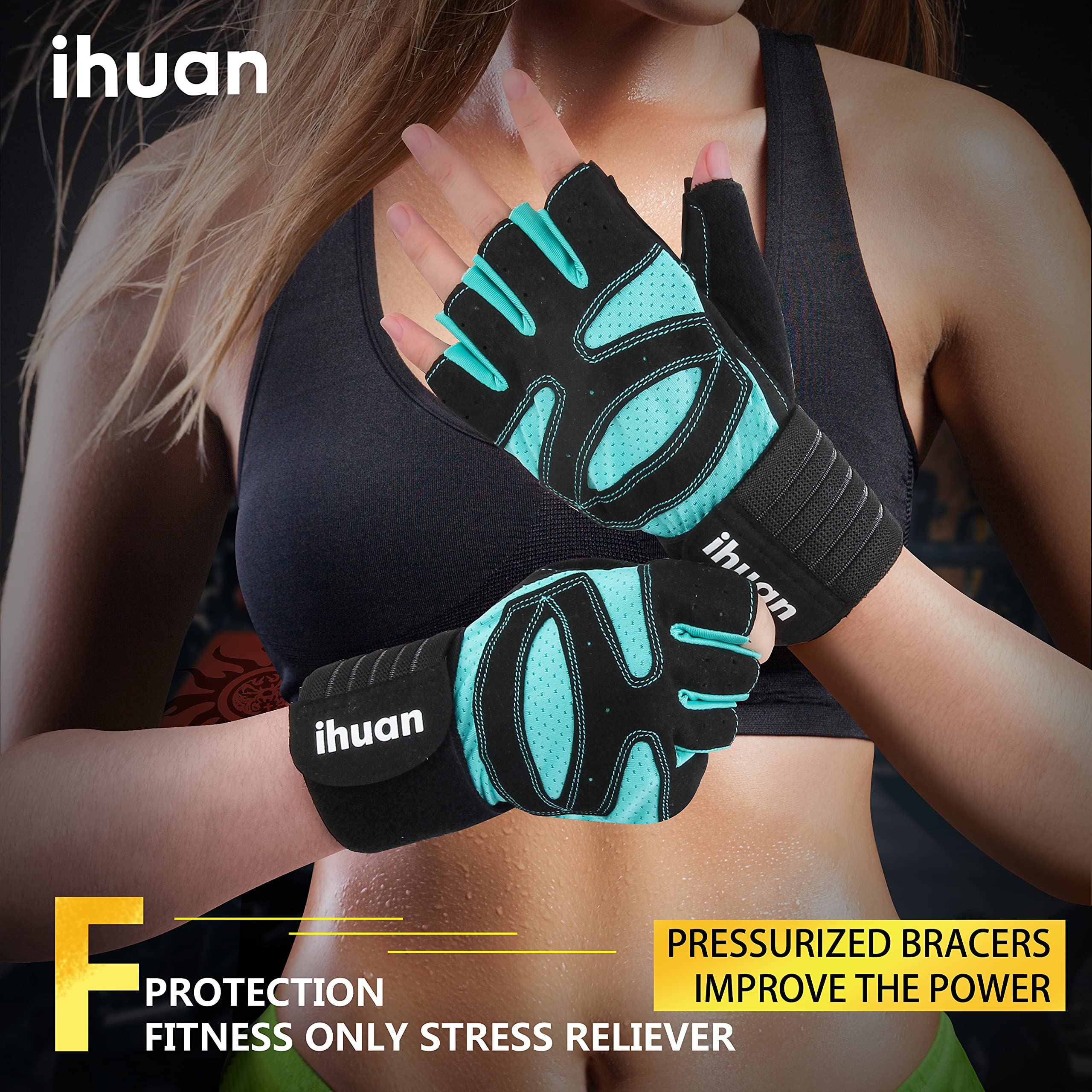 Weight Lifting Gloves with Wrist Wrap Support – Gym Gloves for Men & Women