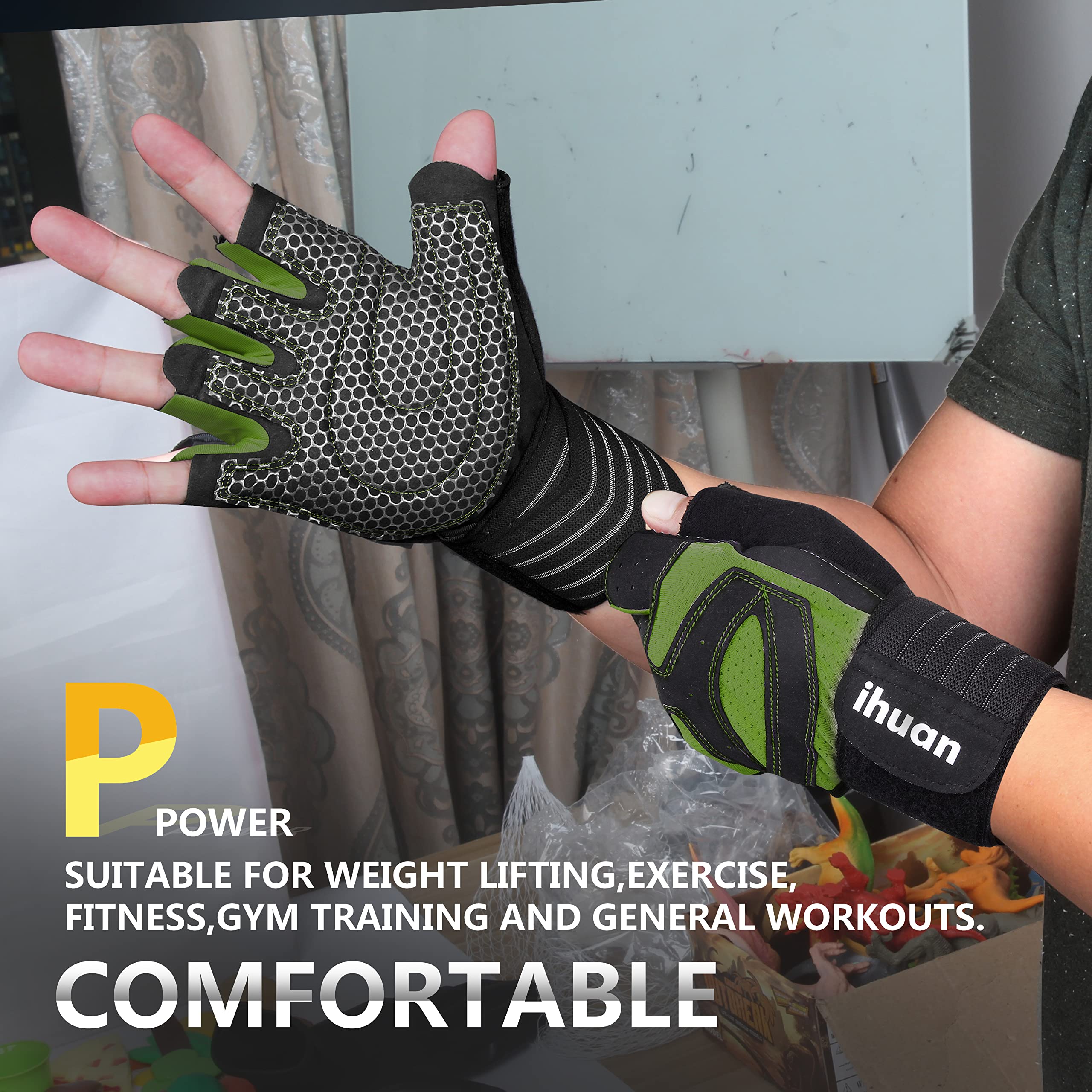Weight Lifting Gloves with Wrist Wrap Support – Gym Gloves for Men & Women