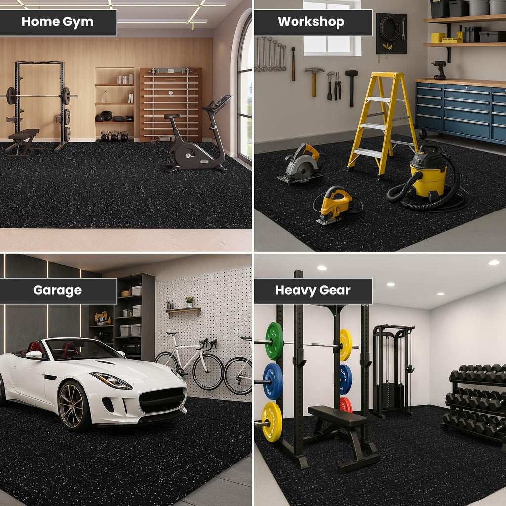 Gym Floor Mats Set – 18 EVA Interlocking Foam Tiles, 18 sq ft Protective Flooring