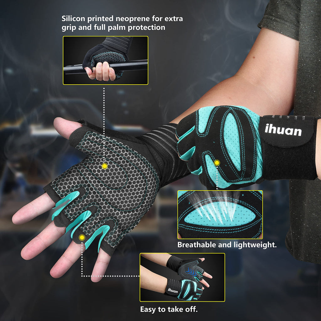 Weight Lifting Gloves with Wrist Wrap Support – Gym Gloves for Men & Women