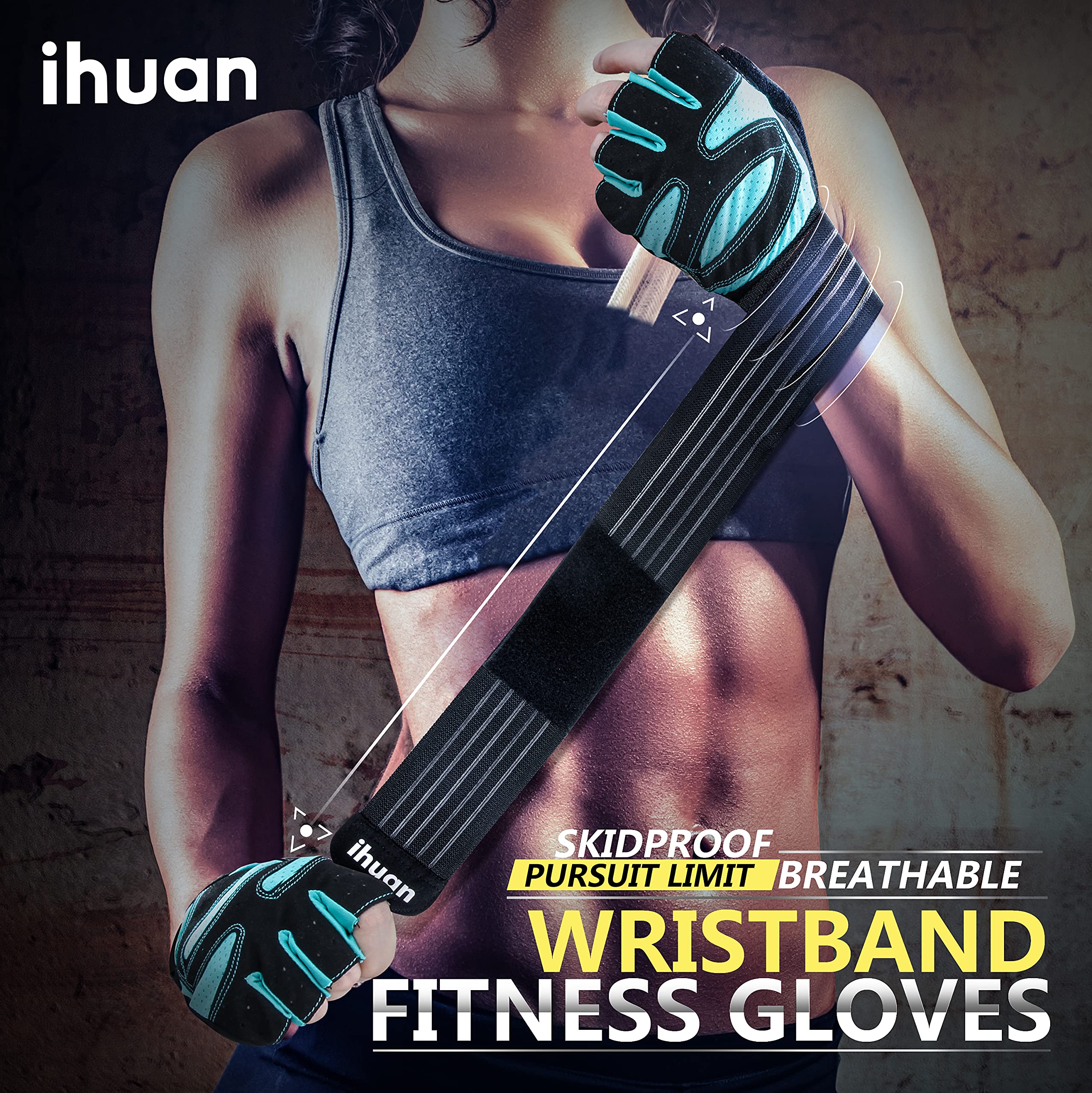 Weight Lifting Gloves with Wrist Wrap Support – Gym Gloves for Men & Women