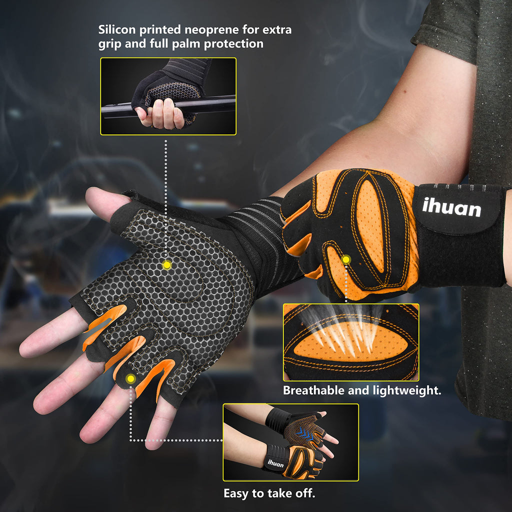 Weight Lifting Gloves with Wrist Wrap Support – Gym Gloves for Men & Women