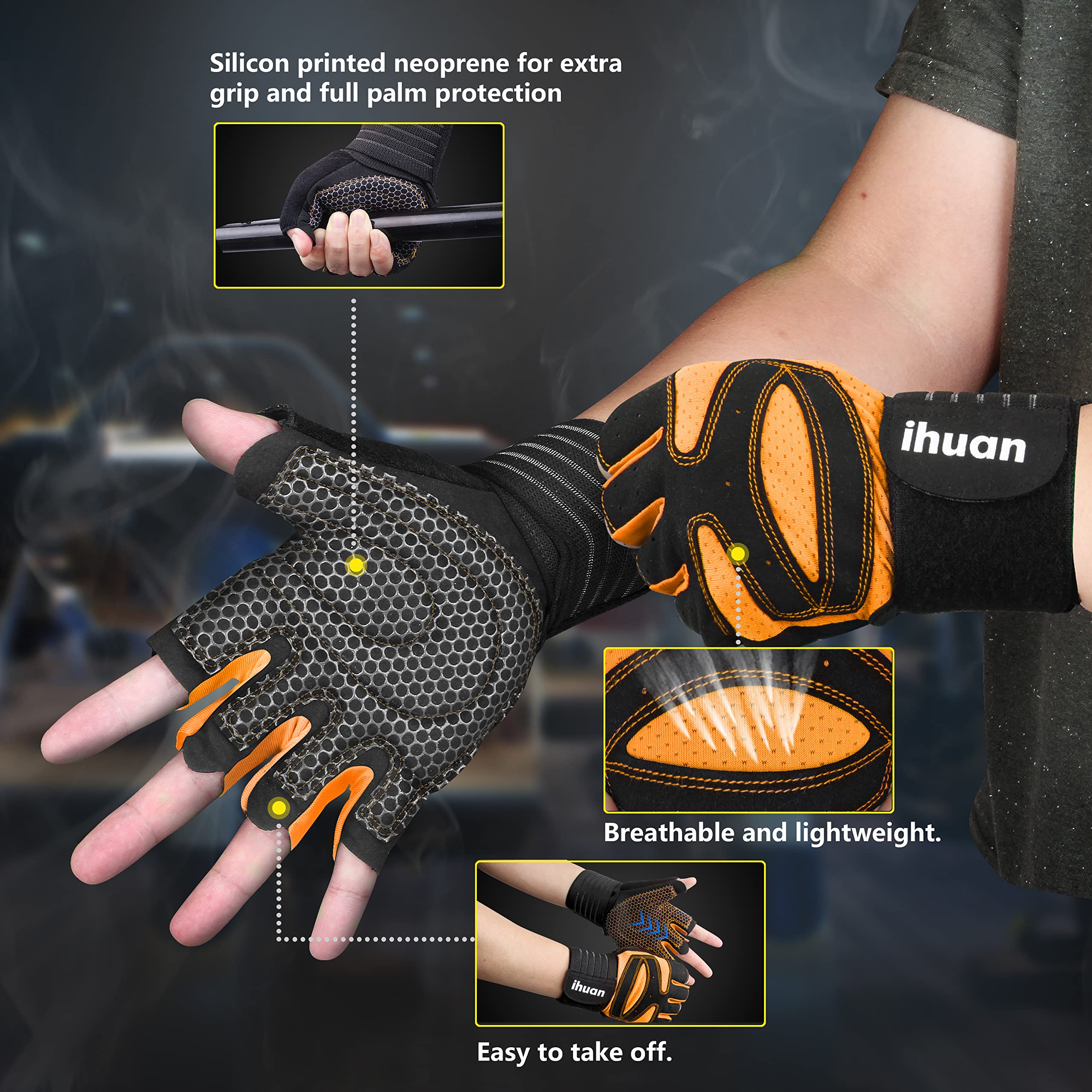 Weight Lifting Gloves with Wrist Wrap Support – Gym Gloves for Men & Women