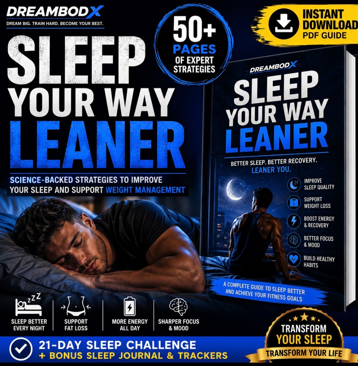 Sleep Your Way Leaner | Sleep & Weight Loss Guide | Better Sleep eBook PDF | Healthy Sleep Habits